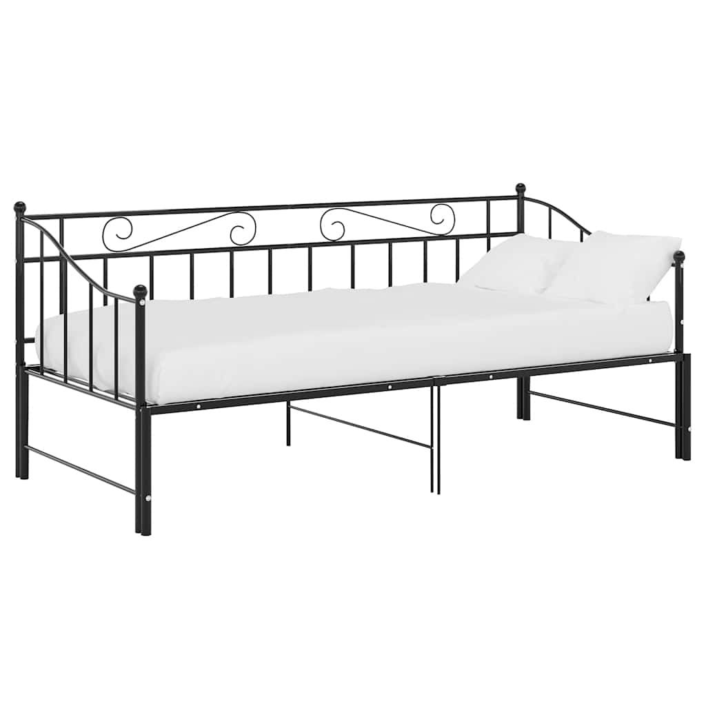 Uttrekkbar Ramme Til Sovesofa Svart Metall 90X200 Cm