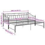 Uttrekkbar Ramme Til Sovesofa Svart Metall 90X200 Cm