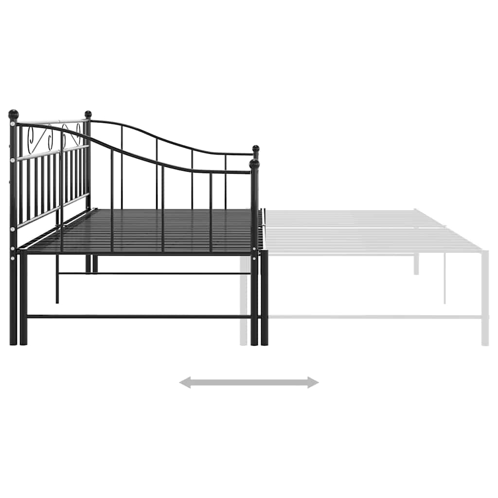 Uttrekkbar Ramme Til Sovesofa Svart Metall 90X200 Cm
