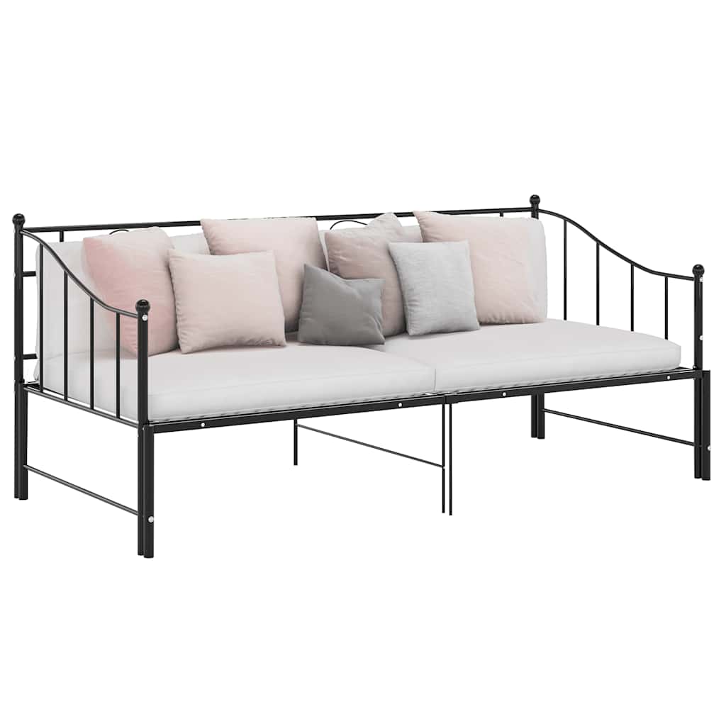 Uttrekkbar Ramme Til Sovesofa Svart Metall 90X200 Cm