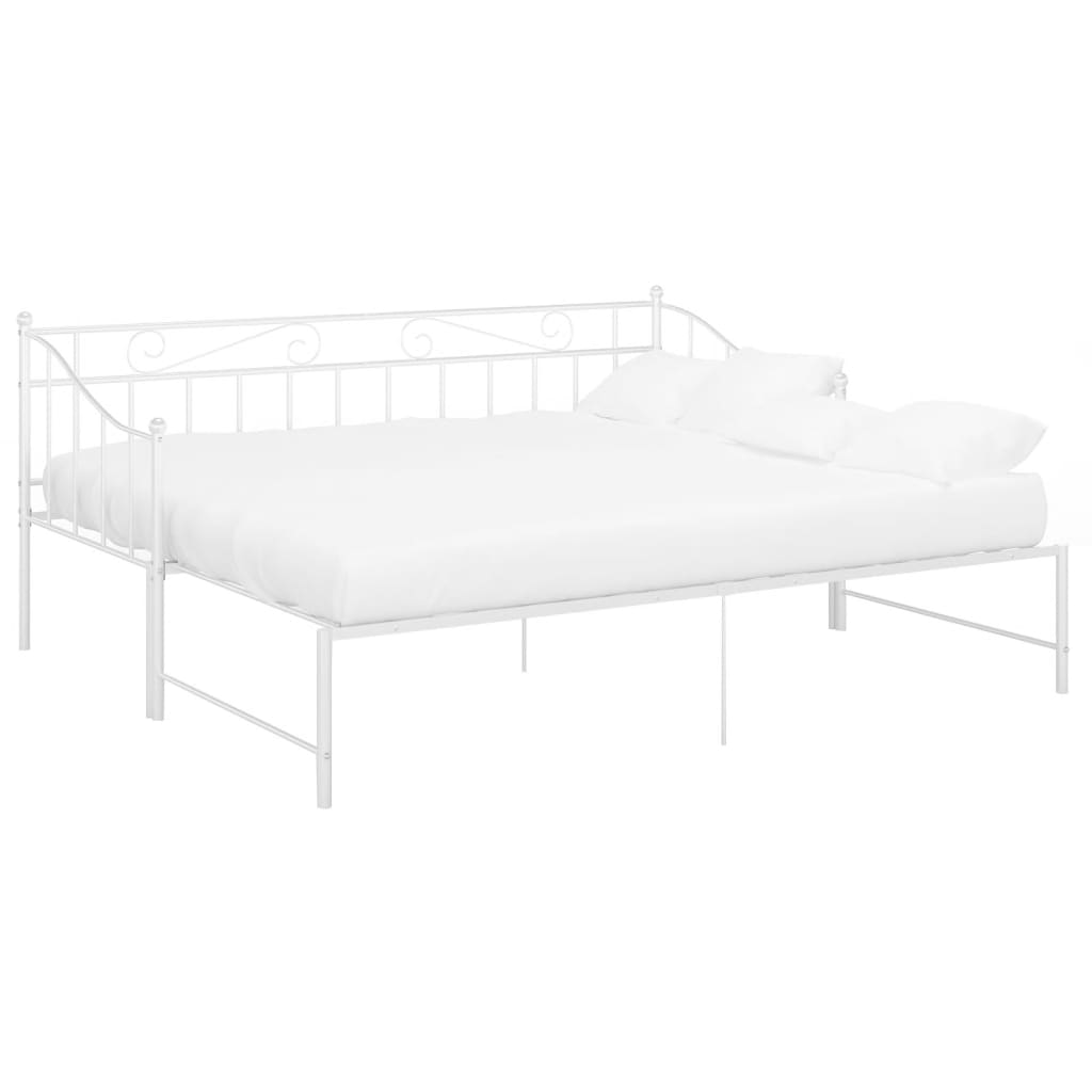 Uttrekkbar Ramme Til Sovesofa Hvit Metall 90X200 Cm