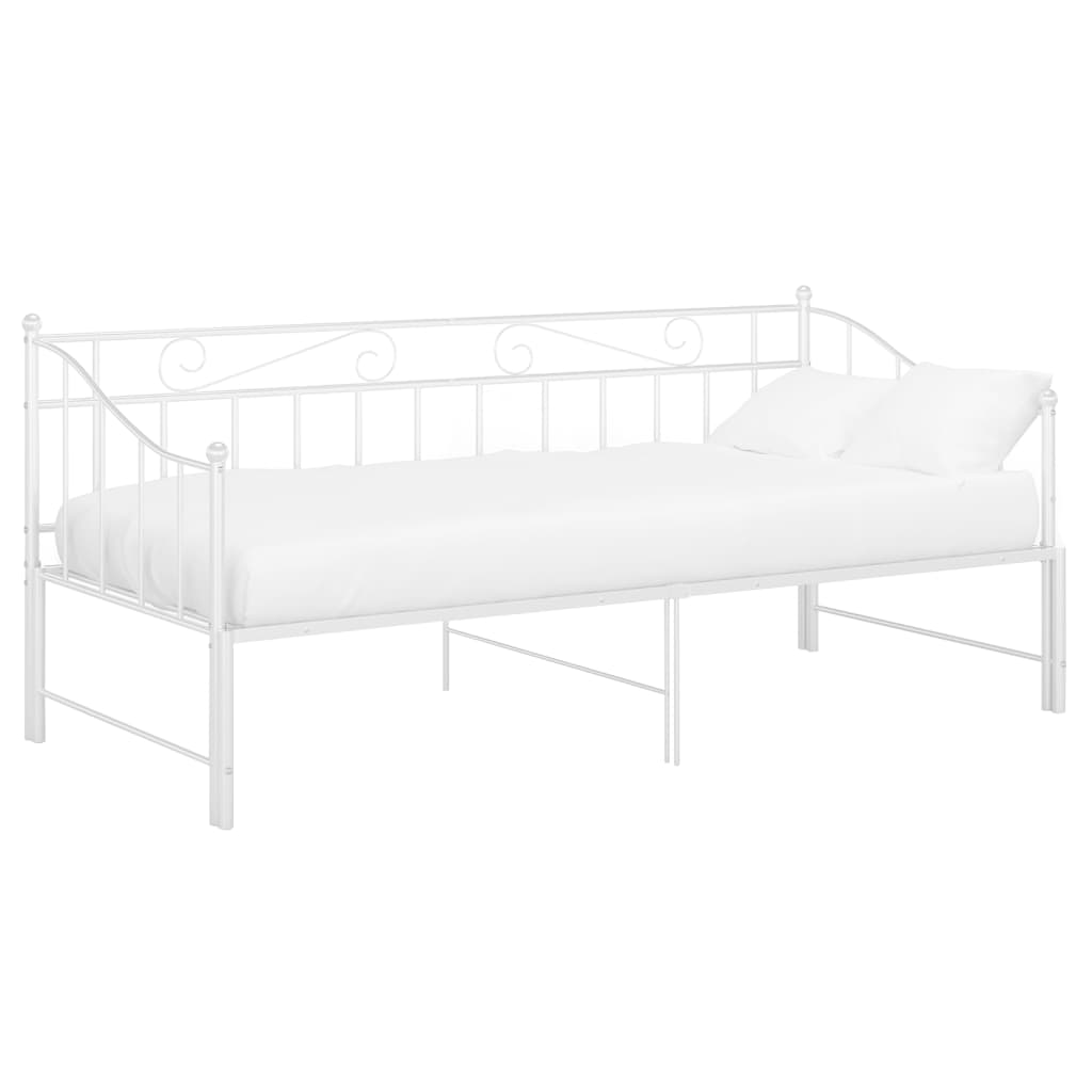 Uttrekkbar Ramme Til Sovesofa Hvit Metall 90X200 Cm