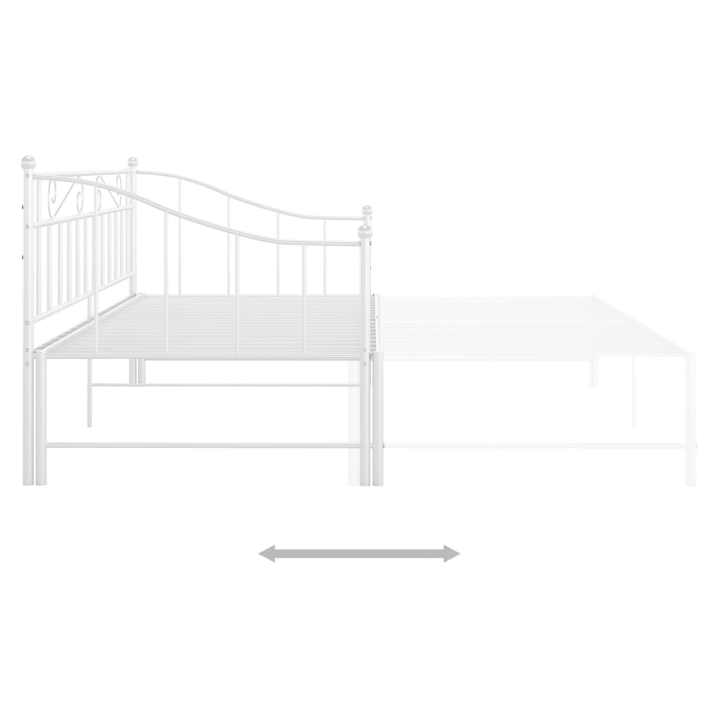 Uttrekkbar Ramme Til Sovesofa Hvit Metall 90X200 Cm
