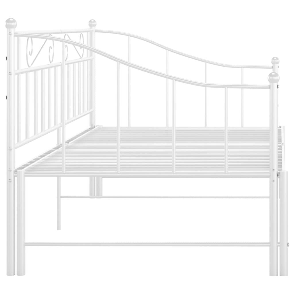 Uttrekkbar Ramme Til Sovesofa Hvit Metall 90X200 Cm