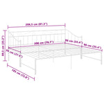 Uttrekkbar Ramme Til Sovesofa Hvit Metall 90X200 Cm
