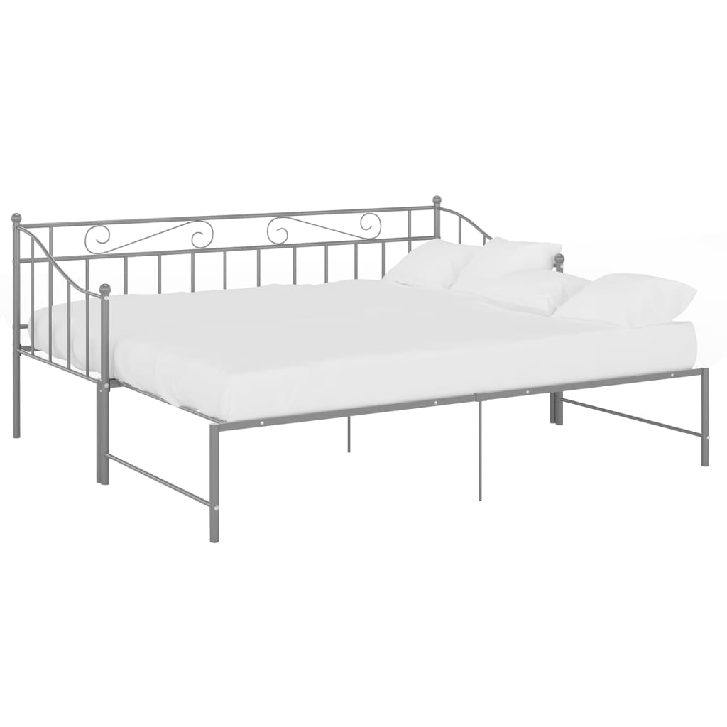 Uttrekkbar Ramme Til Sovesofa Grå Metall 90X200 Cm
