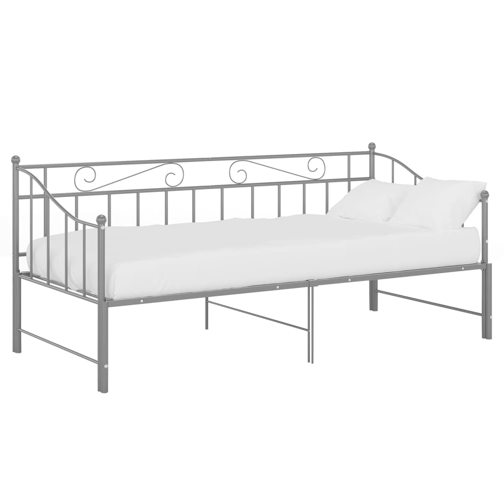 Uttrekkbar Ramme Til Sovesofa Grå Metall 90X200 Cm