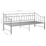 Uttrekkbar Ramme Til Sovesofa Grå Metall 90X200 Cm