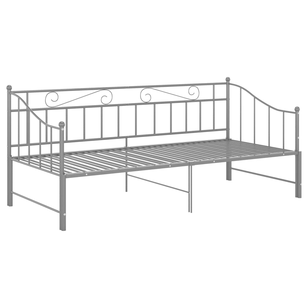 Uttrekkbar Ramme Til Sovesofa Grå Metall 90X200 Cm