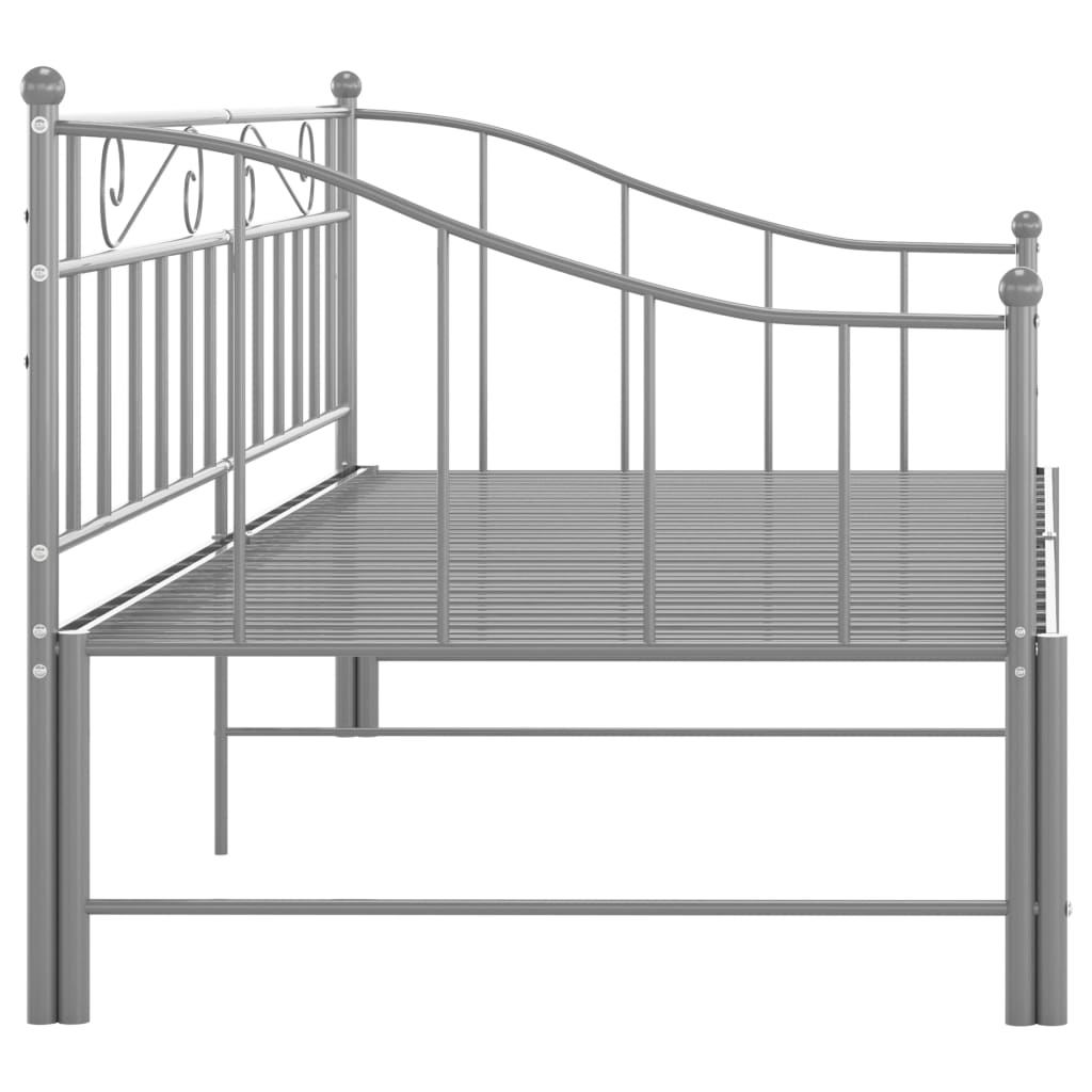 Uttrekkbar Ramme Til Sovesofa Grå Metall 90X200 Cm