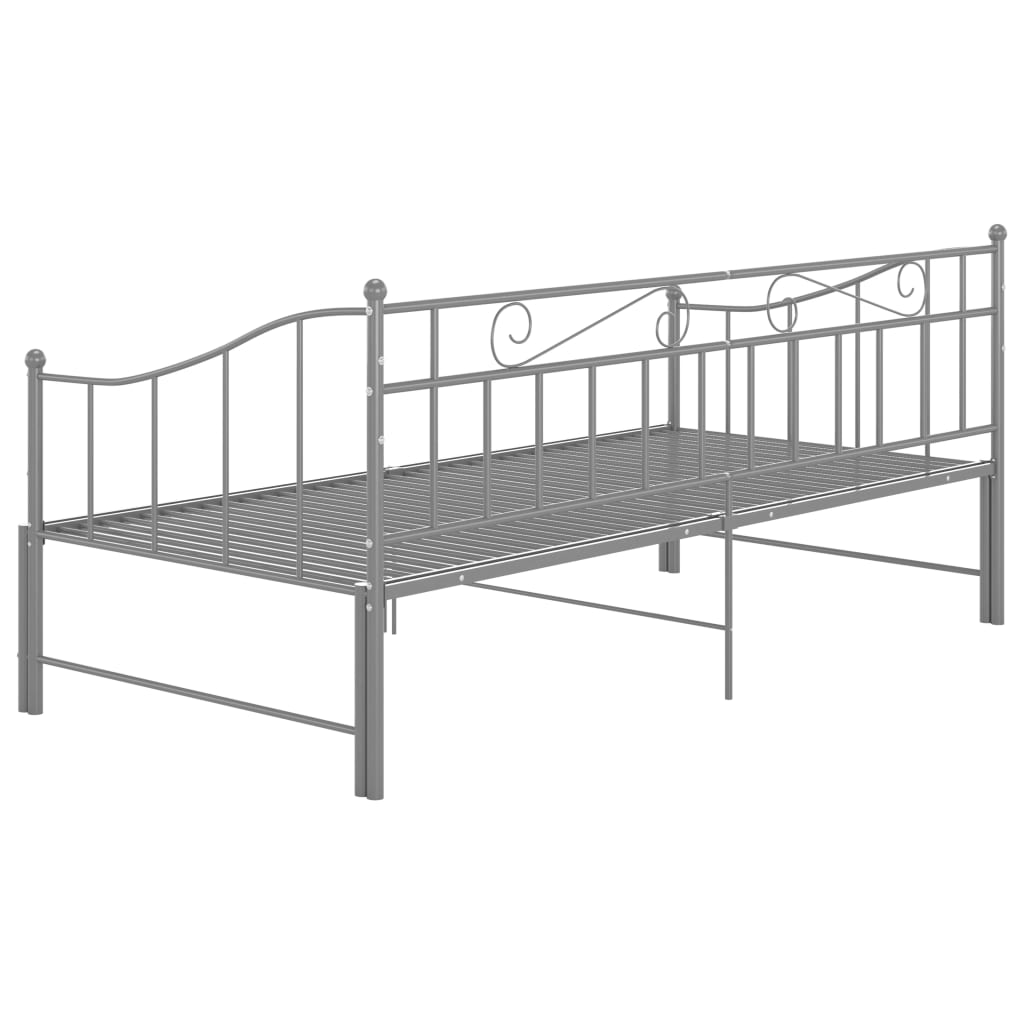 Uttrekkbar Ramme Til Sovesofa Grå Metall 90X200 Cm
