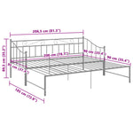 Uttrekkbar Ramme Til Sovesofa Grå Metall 90X200 Cm