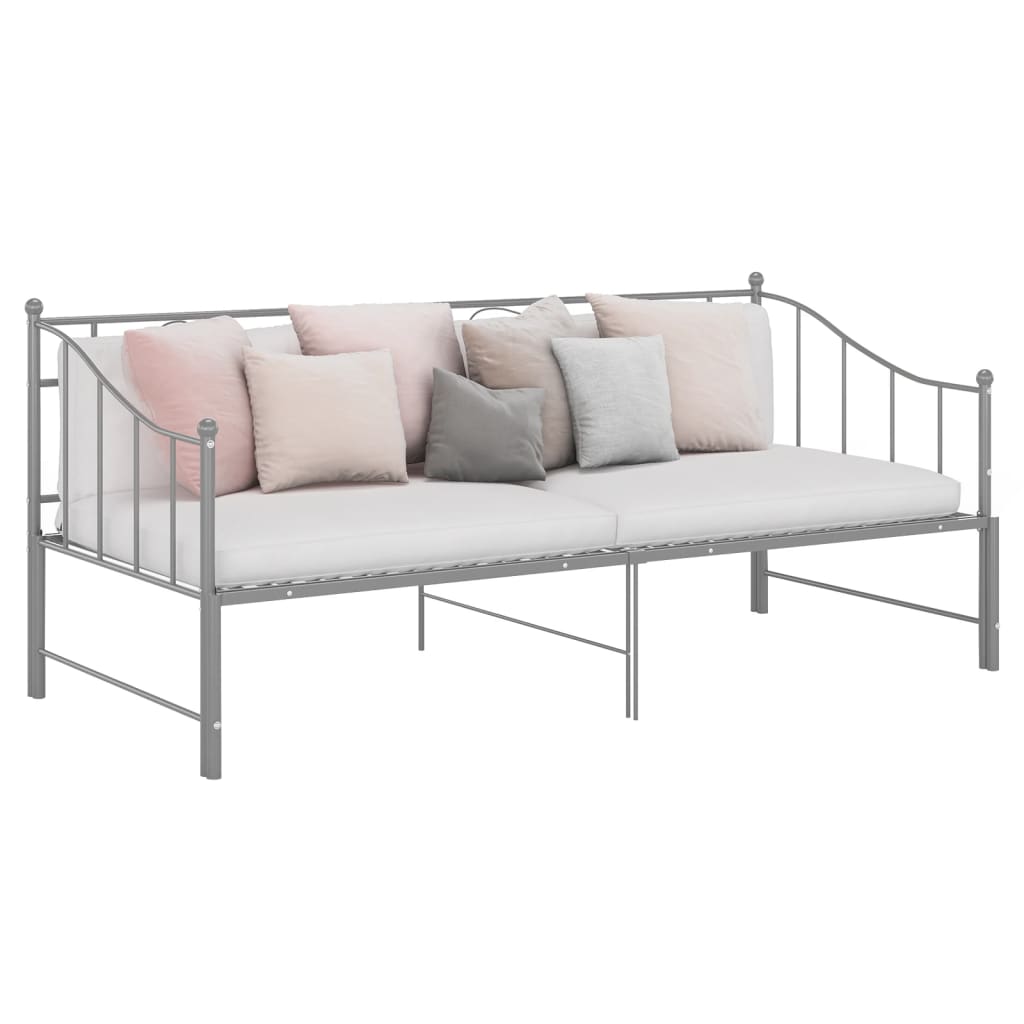 Uttrekkbar Ramme Til Sovesofa Grå Metall 90X200 Cm