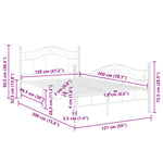 Sengeramme Hvit Metall 120X200 Cm
