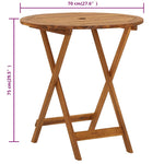 Sammenleggbart Hagebord 70 Cm Heltre Akasie