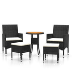 Hagesofagruppe 5 Deler Polyrotting Svart