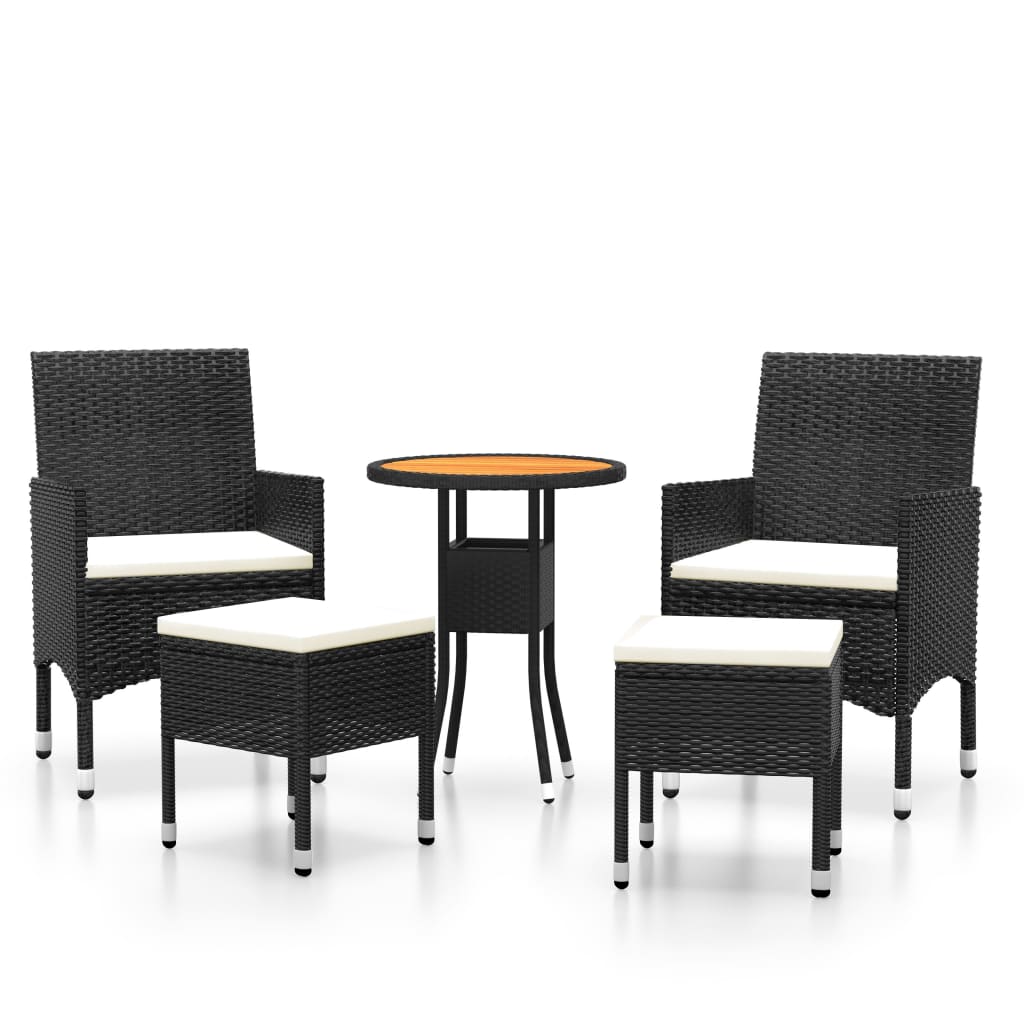 Hagesofagruppe 5 Deler Polyrotting Svart