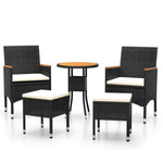 Hagesofagruppe 5 Deler Polyrotting Svart
