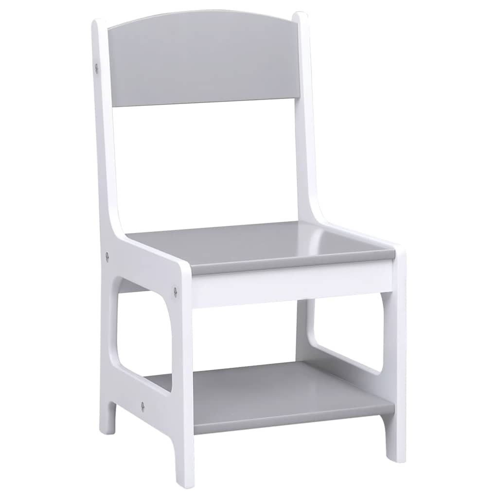 Barnebord Med 2 Stoler Hvit Mdf
