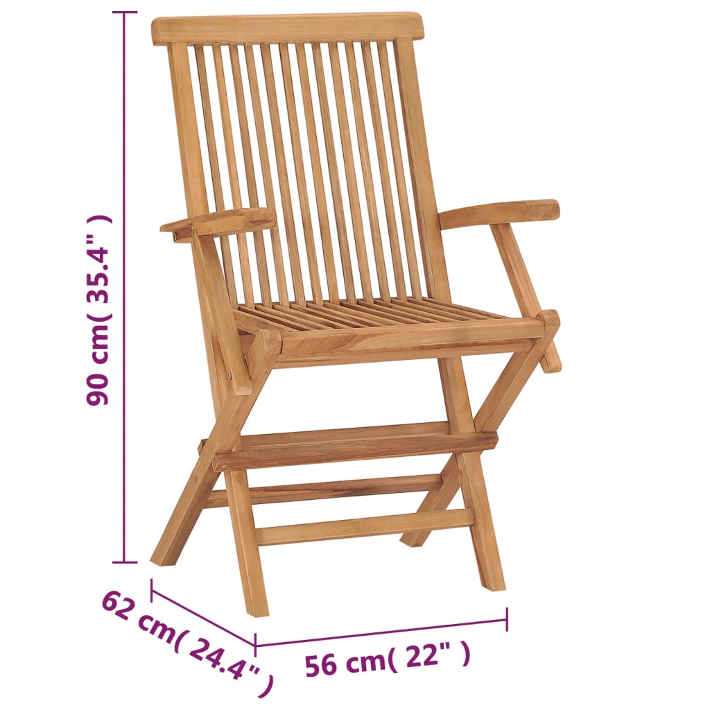 Klappstoler 2 Stk Heltre Teak
