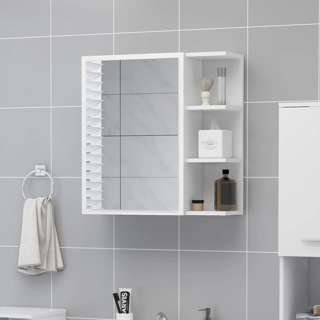 Speilskap Til Baderom Hvit 62,5X20,5X64 Cm Konstruert Tre