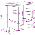 Servantskap Hvit 63X30X54 Cm Sponplate