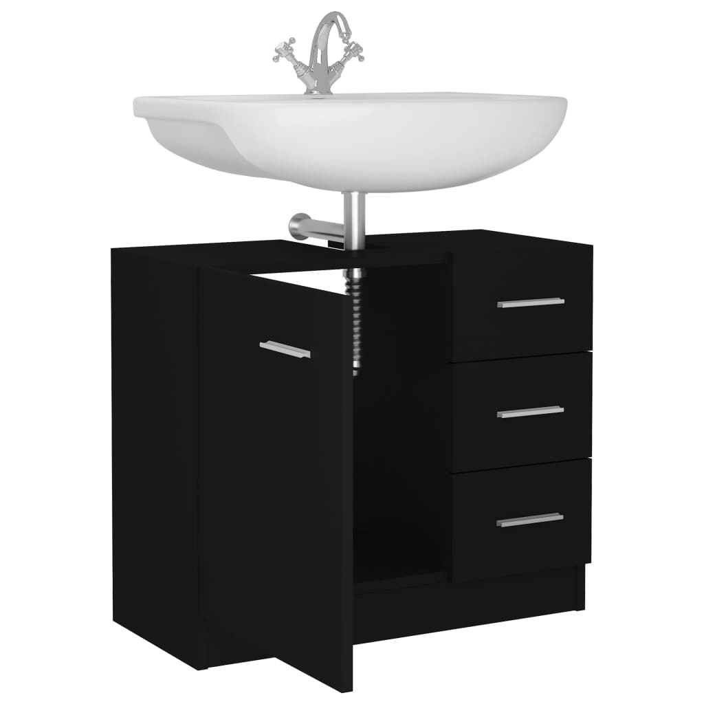 Servantskap Svart 63X30X54 Cm Konstruert Tre