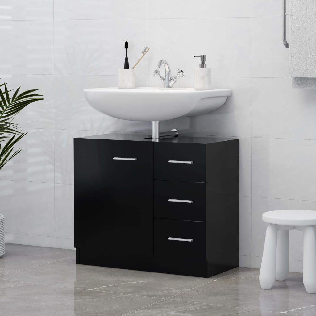 Servantskap Svart 63X30X54 Cm Konstruert Tre