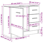 Servantskap Sonoma Eik 63X30X54 Cm Konstruert Tre