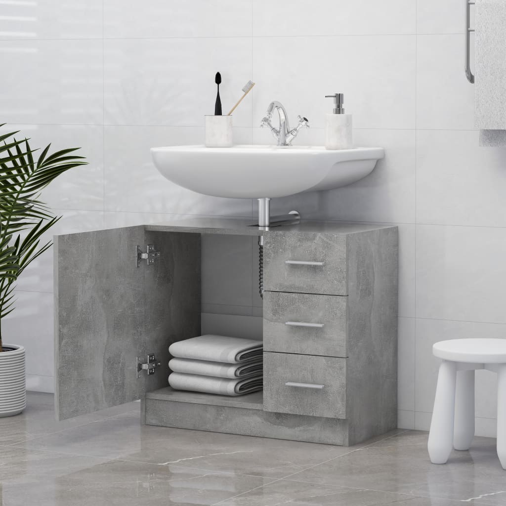 Servantskap Betonggrå 63X30X54 Cm Konstruert Tre