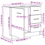 Servantskap Betonggrå 63X30X54 Cm Konstruert Tre