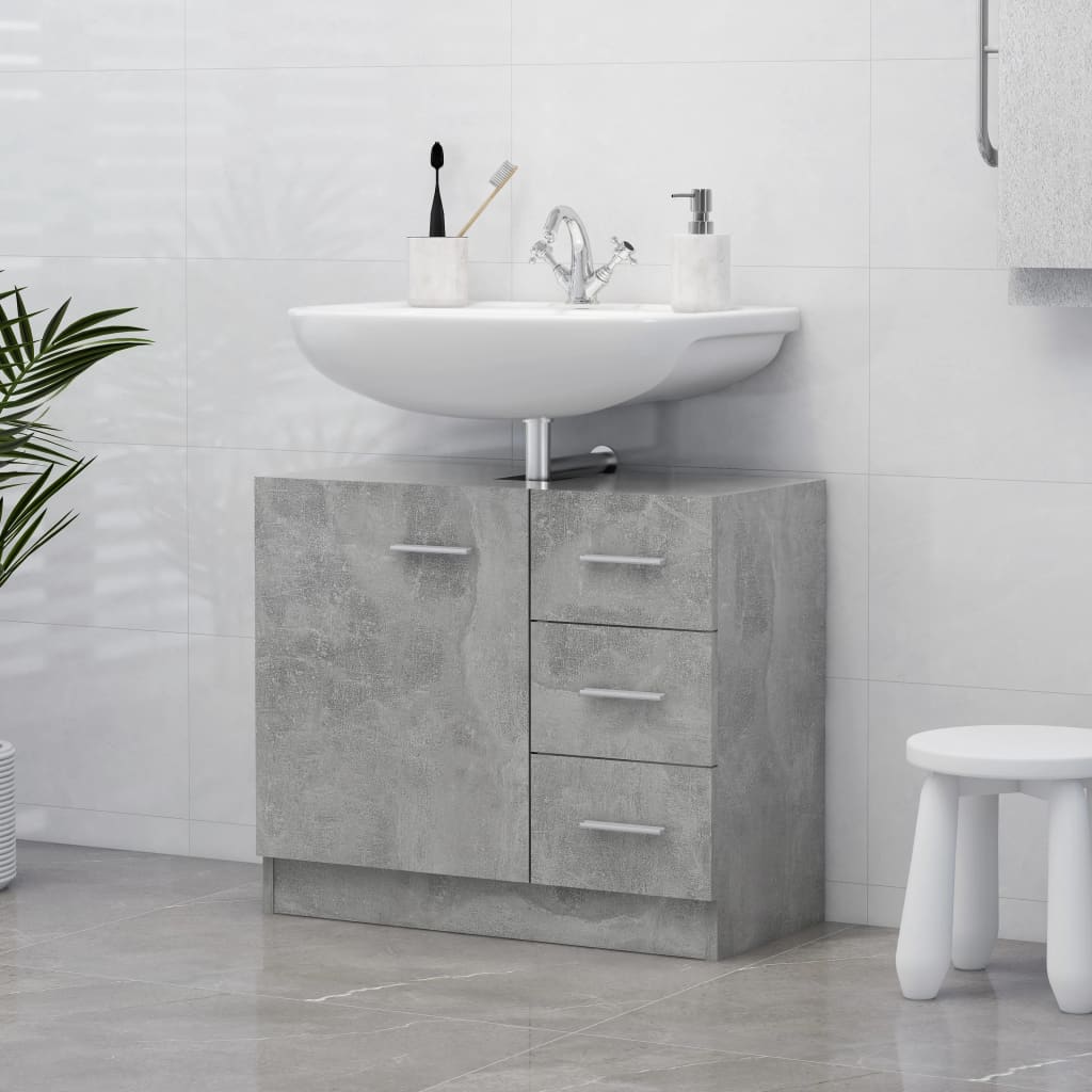 Servantskap Betonggrå 63X30X54 Cm Konstruert Tre