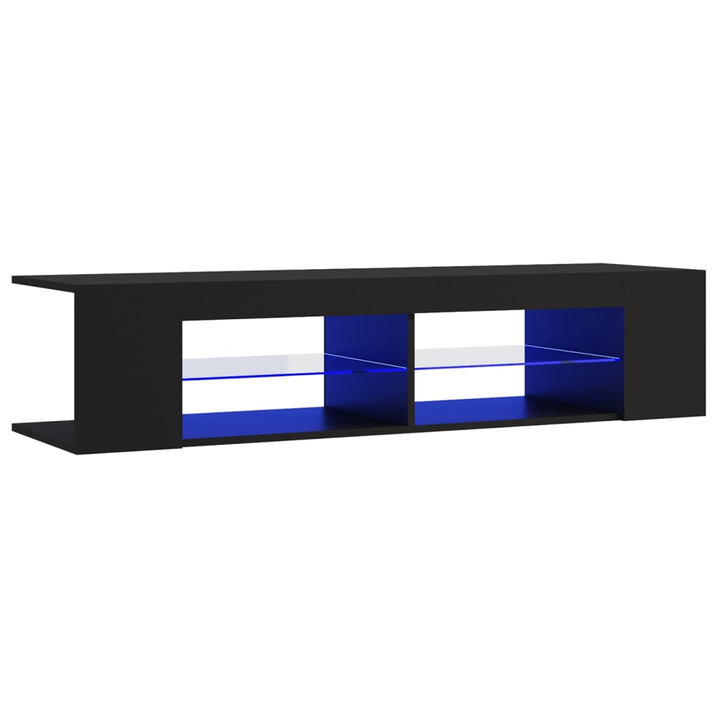 Tv-Benk Med Led-Lys Svart 135X39X30 Cm