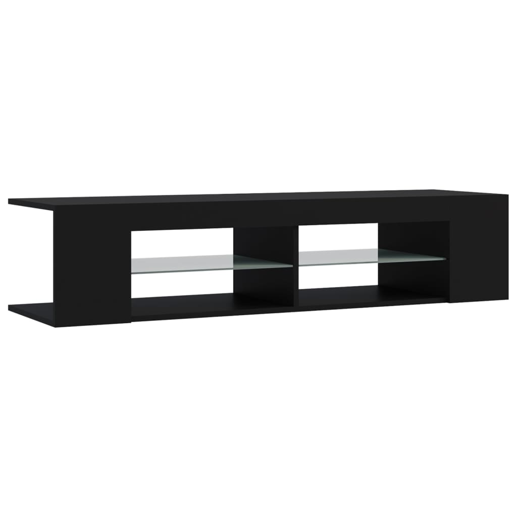 Tv-Benk Med Led-Lys Svart 135X39X30 Cm