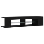 Tv-Benk Med Led-Lys Svart 135X39X30 Cm