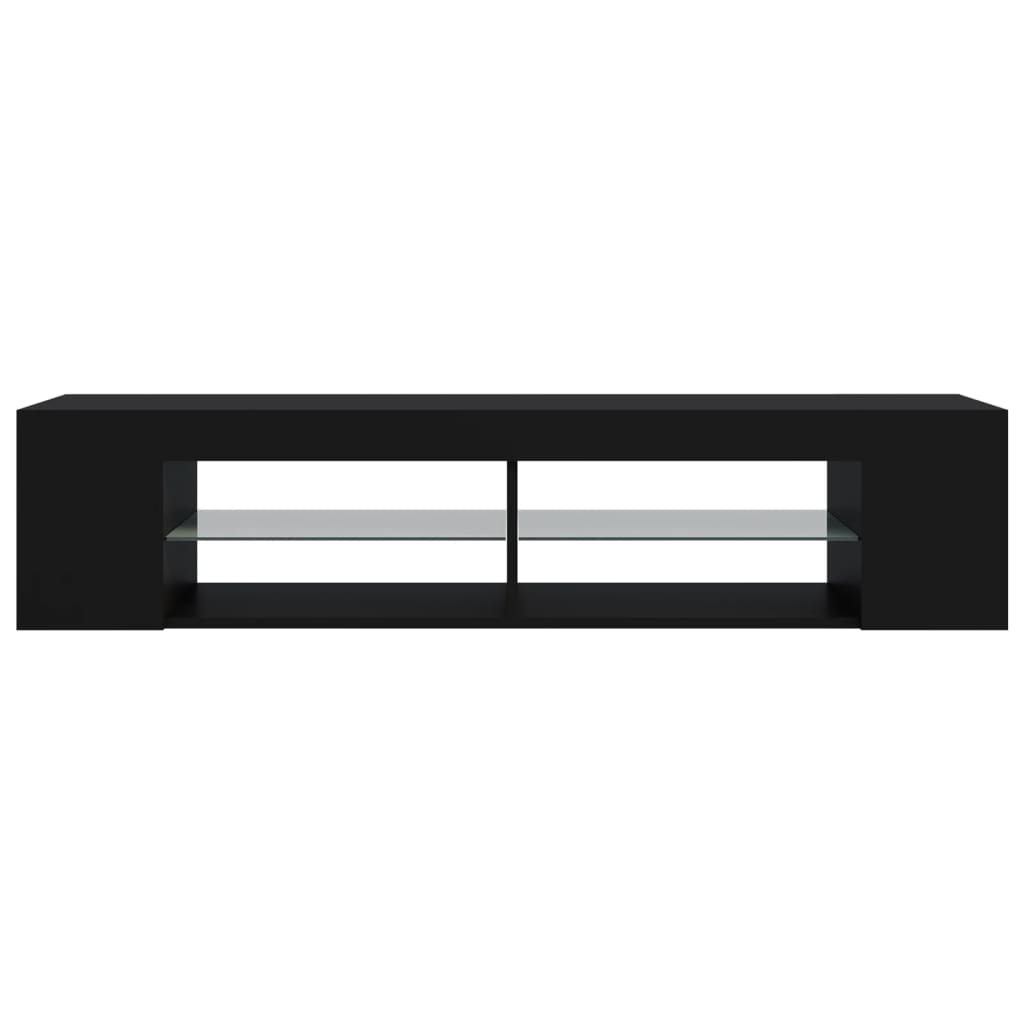 Tv-Benk Med Led-Lys Svart 135X39X30 Cm