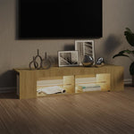 Tv-Benk Med Led-Lys Sonoma Eik 135X39X30 Cm