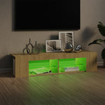 Tv-Benk Med Led-Lys Sonoma Eik 135X39X30 Cm