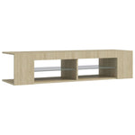 Tv-Benk Med Led-Lys Sonoma Eik 135X39X30 Cm