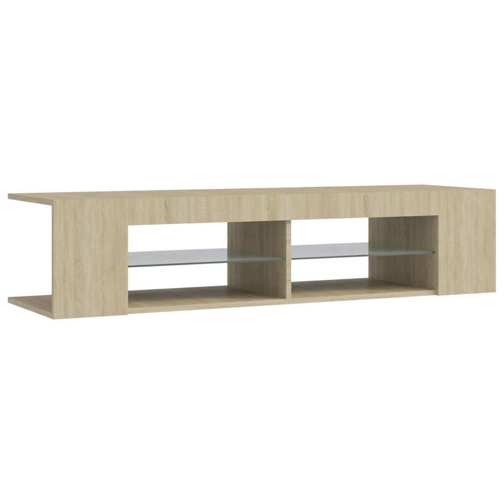 Tv-Benk Med Led-Lys Sonoma Eik 135X39X30 Cm