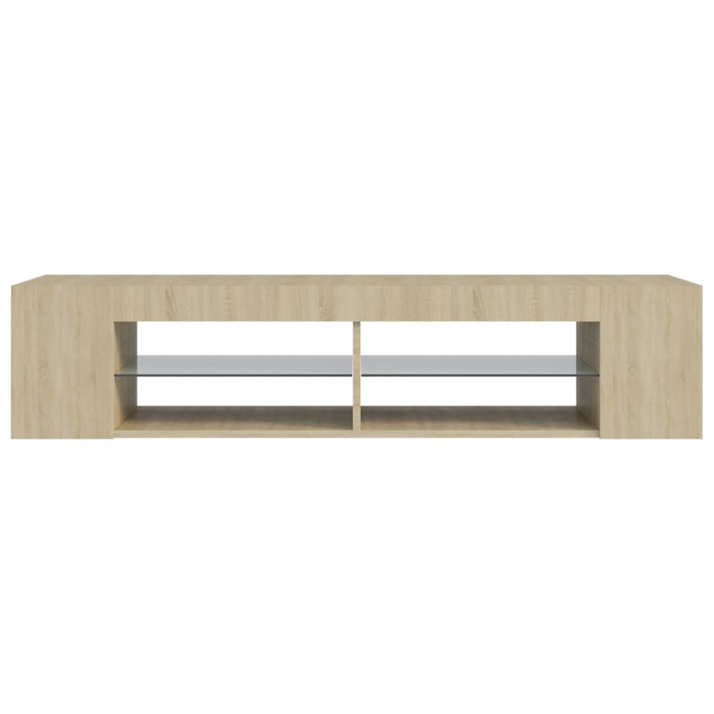 Tv-Benk Med Led-Lys Sonoma Eik 135X39X30 Cm