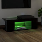Tv-Benk Med Led-Lys Svart 90X39X30 Cm