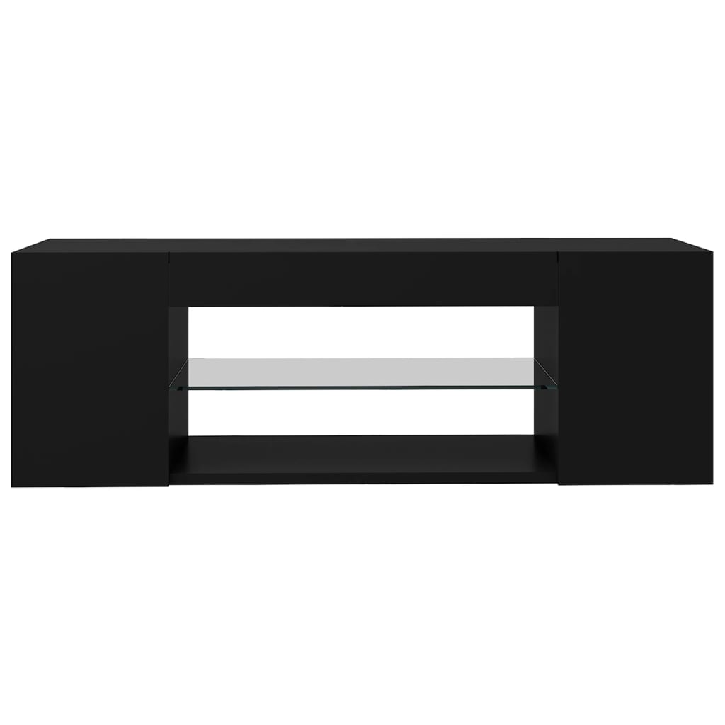 Tv-Benk Med Led-Lys Svart 90X39X30 Cm