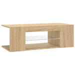 Tv-Benk Med Led-Lys Sonoma Eik 90X39X30 Cm