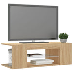 Tv-Benk Med Led-Lys Sonoma Eik 90X39X30 Cm