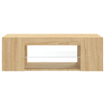 Tv-Benk Med Led-Lys Sonoma Eik 90X39X30 Cm