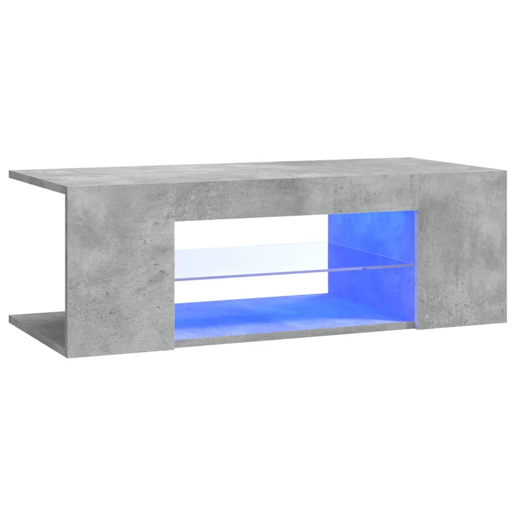 Tv-Benk Med Led-Lys Betonggrå 90X39X30 Cm