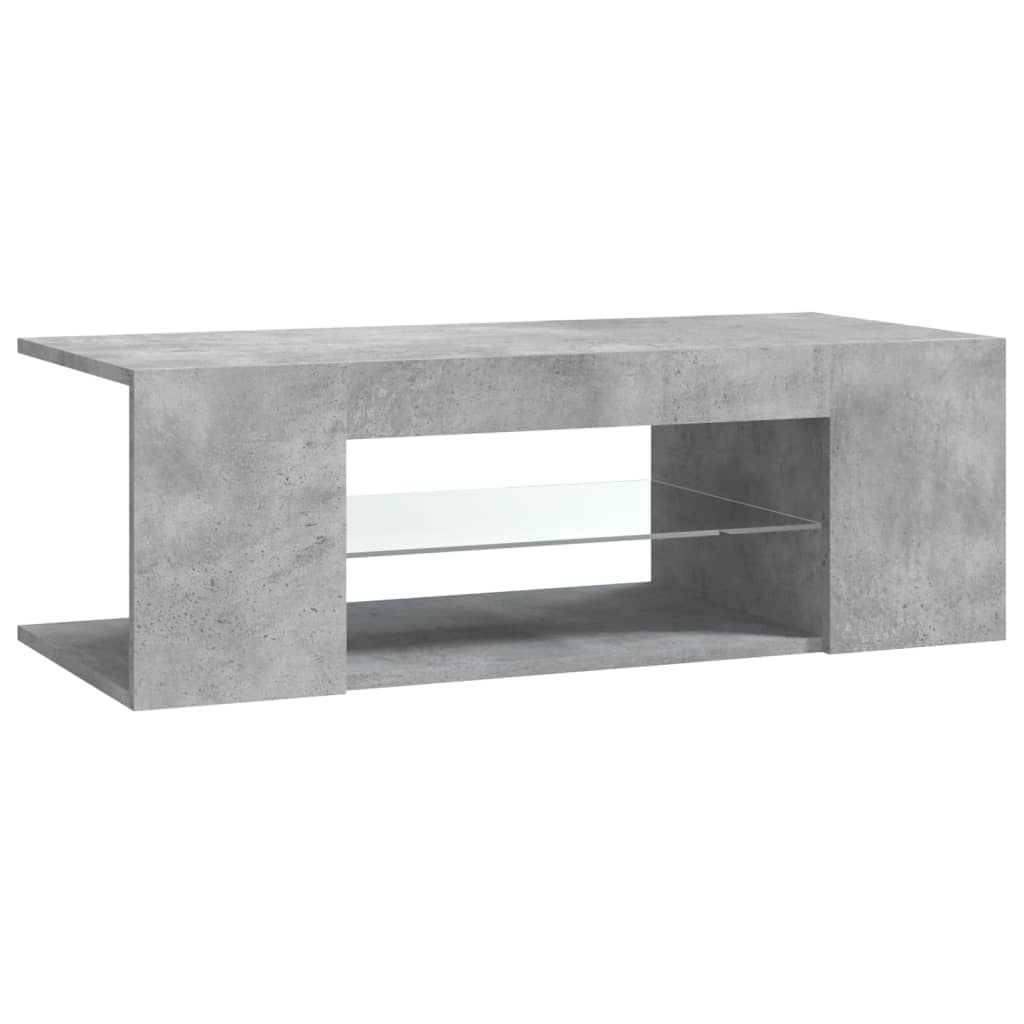 Tv-Benk Med Led-Lys Betonggrå 90X39X30 Cm