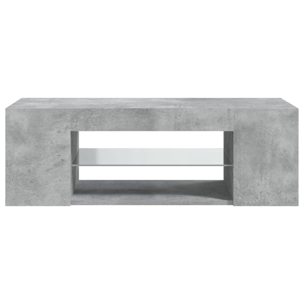 Tv-Benk Med Led-Lys Betonggrå 90X39X30 Cm