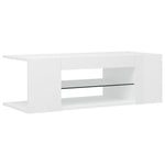 Tv-Benk Med Led-Lys Høyglans Hvit 90X39X30 Cm